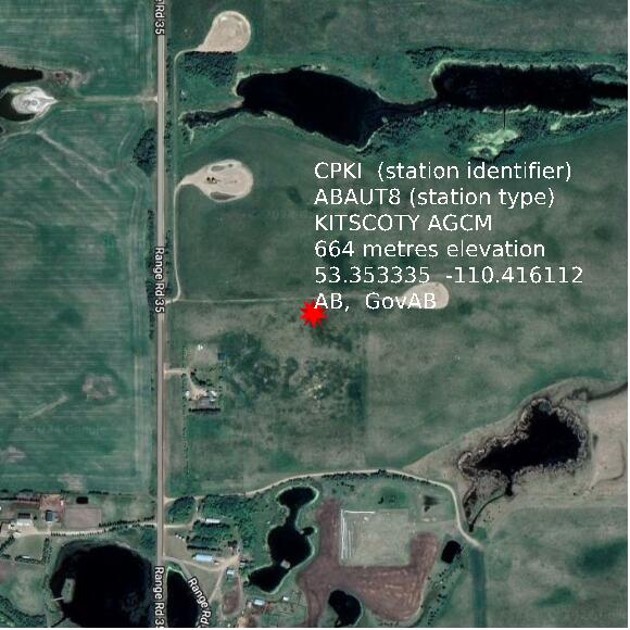 map at zoomlvl 1x1 kilometres for KITSCOTY AGCM