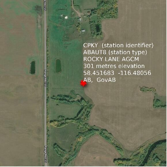 map at zoomlvl 1x1 kilometres for ROCKY LANE AGCM