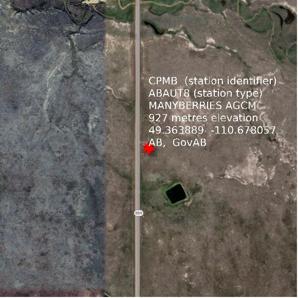 map at zoomlvl 1x1 kilometres for MANYBERRIES AGCM