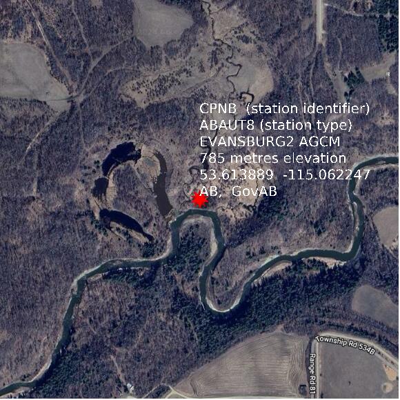 map at zoomlvl 1x1 kilometres for EVANSBURG2 AGCM