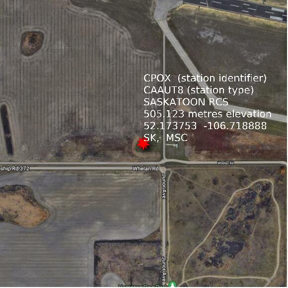 map at zoomlvl 1x1 kilometres for SASKATOON RCS