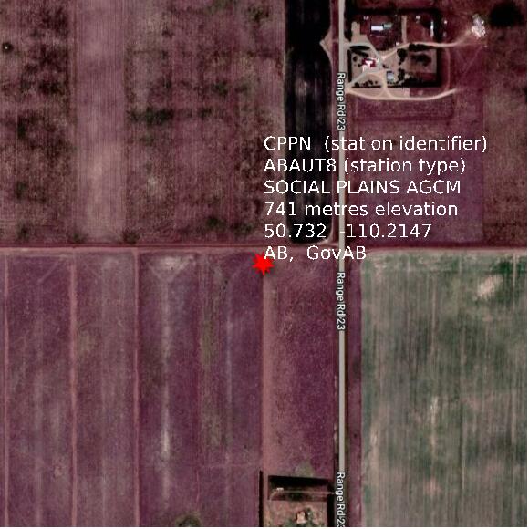map at zoomlvl 1x1 kilometres for SOCIAL PLAINS AGCM