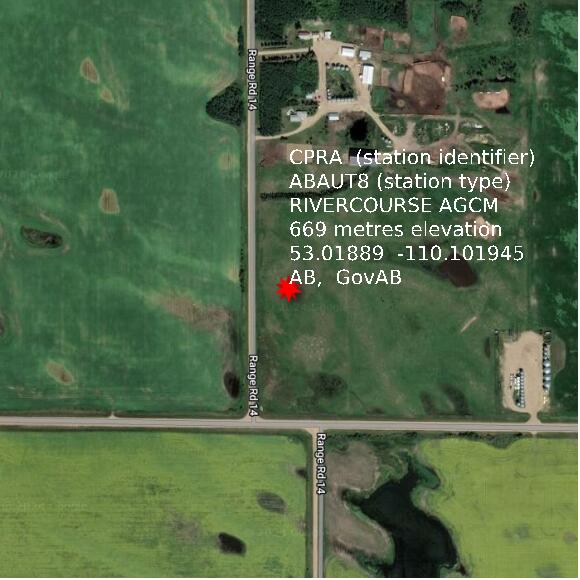 map at zoomlvl 1x1 kilometres for RIVERCOURSE AGCM