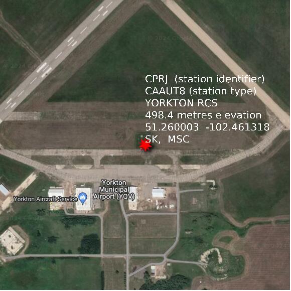 map at zoomlvl 1x1 kilometres for YORKTON RCS