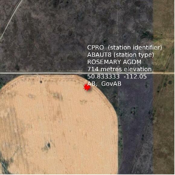 map at zoomlvl 1x1 kilometres for ROSEMARY AGDM