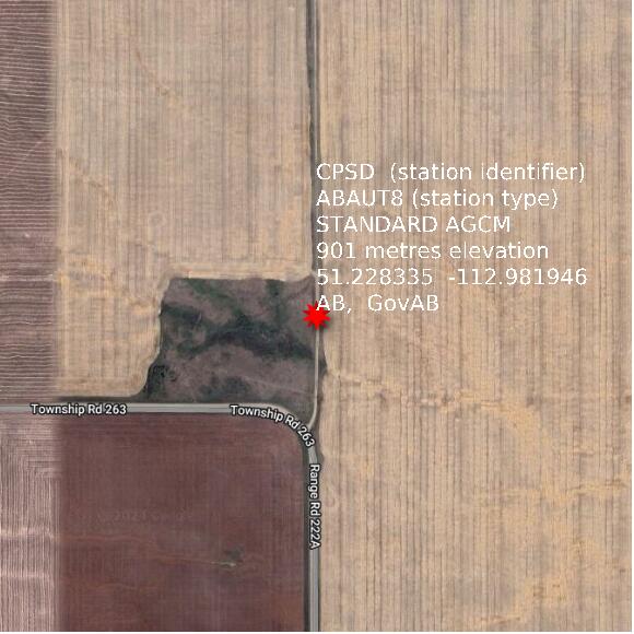 map at zoomlvl 1x1 kilometres for STANDARD AGCM