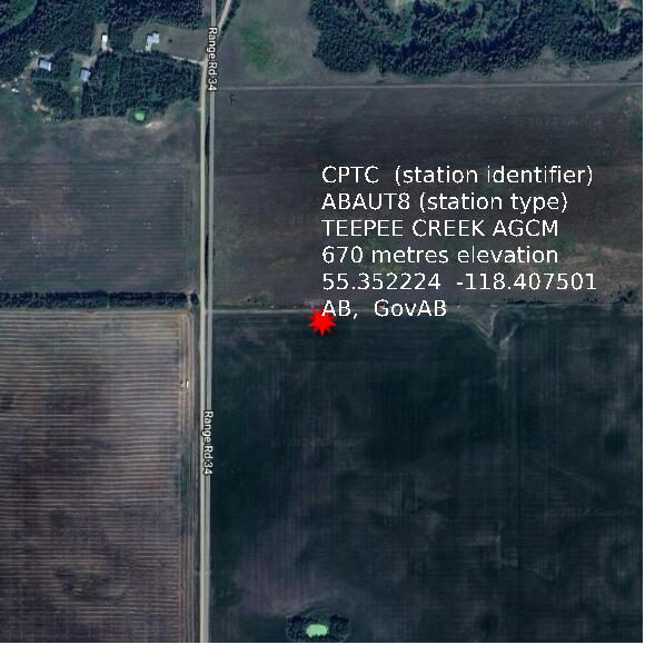 map at zoomlvl 1x1 kilometres for TEEPEE CREEK AGCM