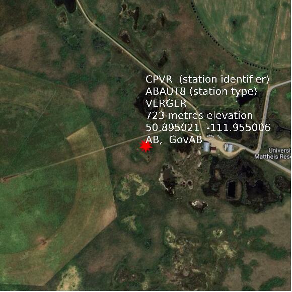 map at zoomlvl 1x1 kilometres for VERGER