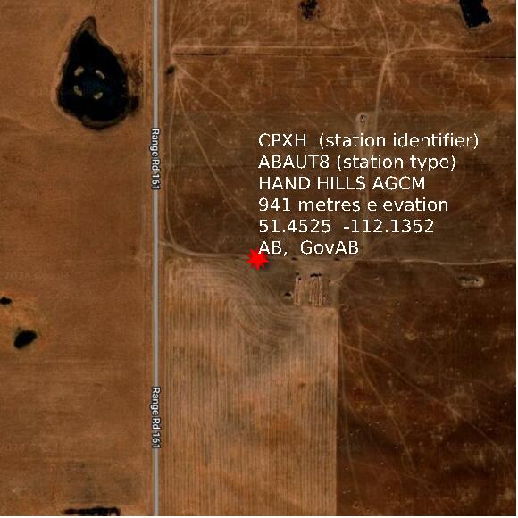 map at zoomlvl 1x1 kilometres for HAND HILLS AGCM