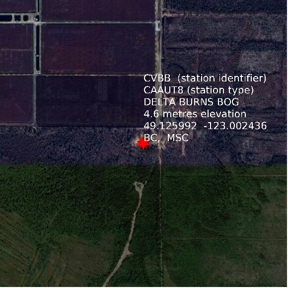 map at zoomlvl 1x1 kilometres for DELTA BURNS BOG