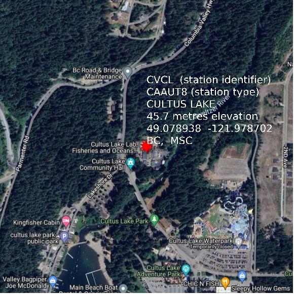 map at zoomlvl 1x1 kilometres for CULTUS LAKE