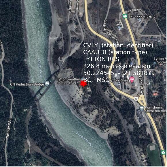 map at zoomlvl 1x1 kilometres for LYTTON RCS