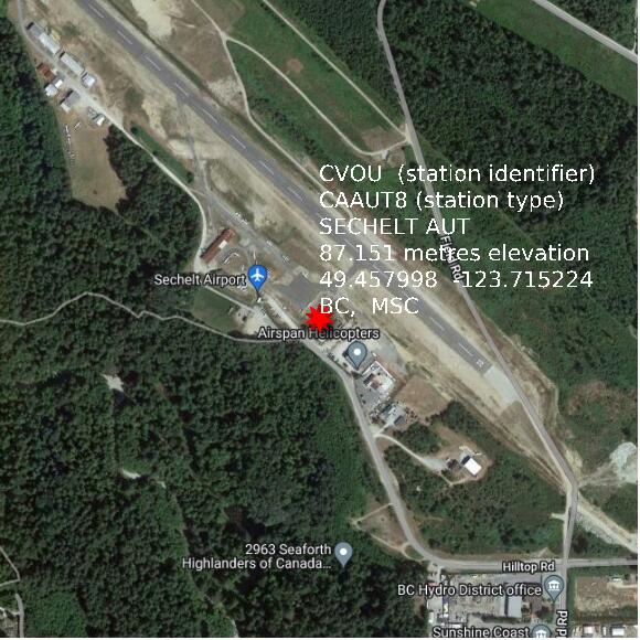 map at zoomlvl 1x1 kilometres for SECHELT AUT