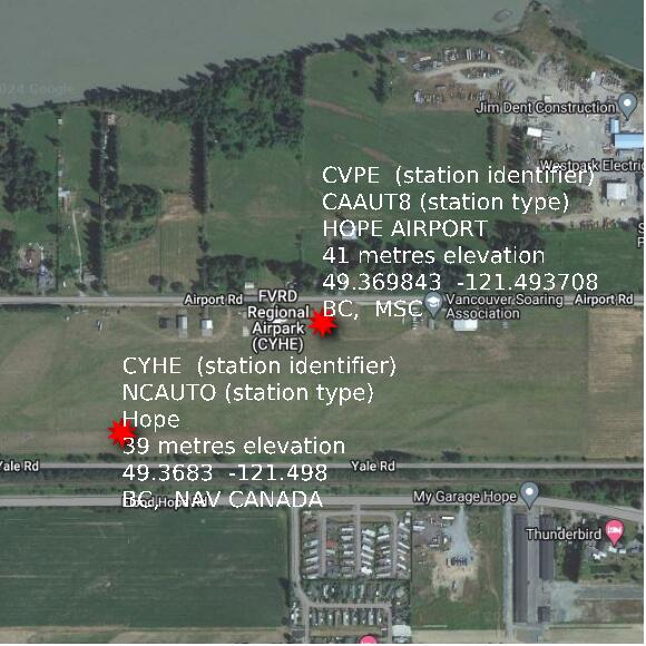 map at zoomlvl 1x1 kilometres for HOPE AIRPORT