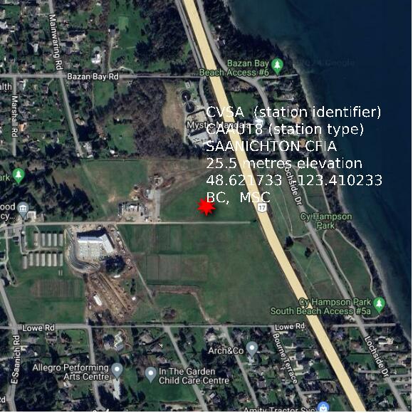 map at zoomlvl 1x1 kilometres for SAANICHTON CFIA