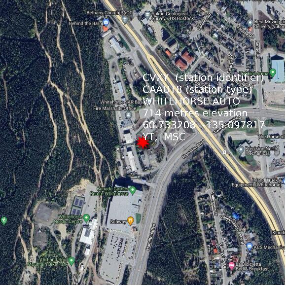 map at zoomlvl 1x1 kilometres for WHITEHORSE AUTO
