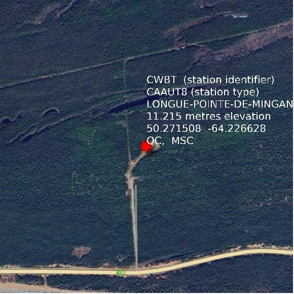 map at zoomlvl 1x1 kilometres for LONGUE-POINTE-DE-MINGAN