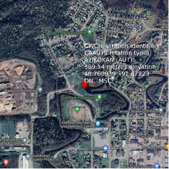 map at zoomlvl 1x1 kilometres for ATIKOKAN (AUT)