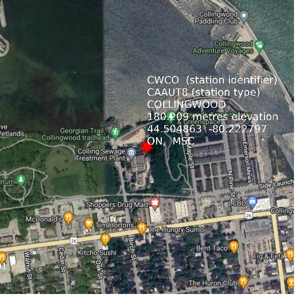 map at zoomlvl 1x1 kilometres for COLLINGWOOD