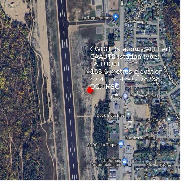 map at zoomlvl 1x1 kilometres for LA TUQUE