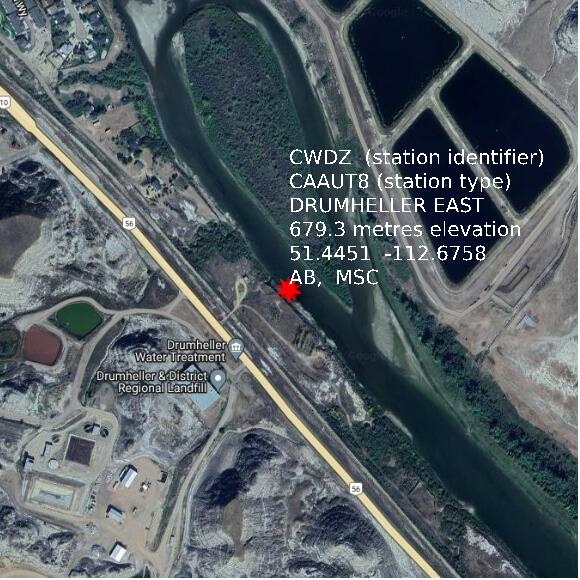 map at zoomlvl 1x1 kilometres for DRUMHELLER EAST