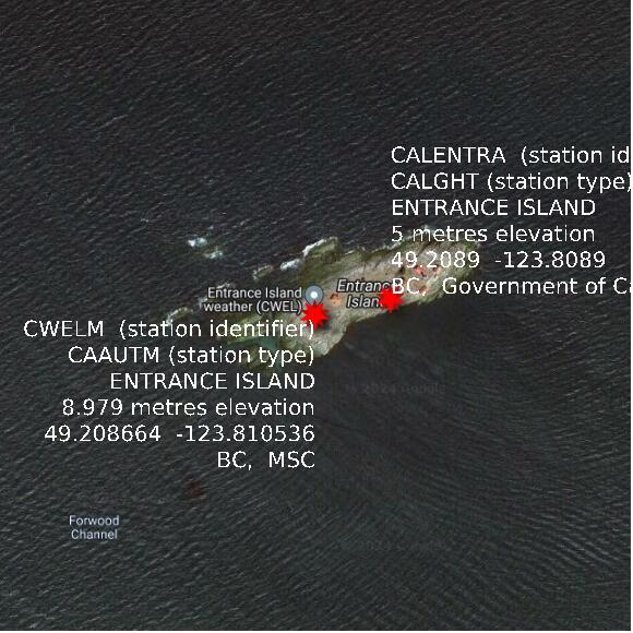 map at zoomlvl 1x1 kilometres for ENTRANCE ISLAND
