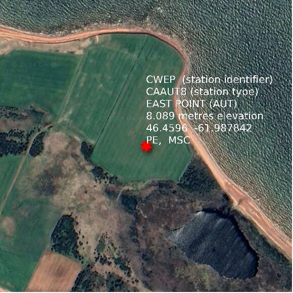 map at zoomlvl 1x1 kilometres for EAST POINT (AUT)