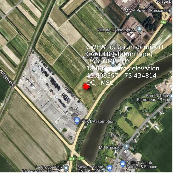 map at zoomlvl 1x1 kilometres for L'ASSOMPTION