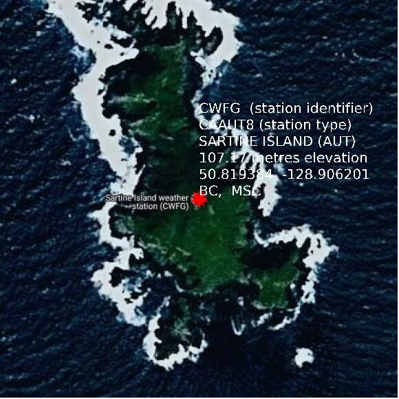 map at zoomlvl 1x1 kilometres for SARTINE ISLAND (AUT)