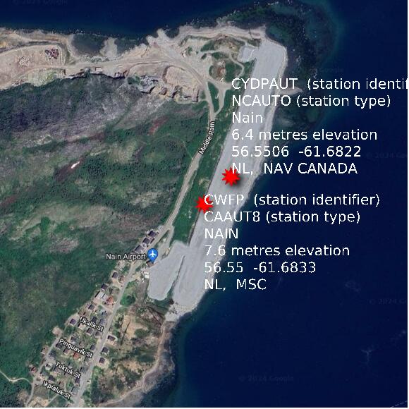 map at zoomlvl 1x1 kilometres for NAIN