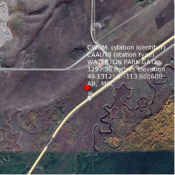 map at zoomlvl 1x1 kilometres for WATERTON PARK GATE