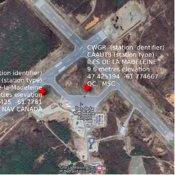 map at zoomlvl 1x1 kilometres for ILES DE LA MADELEINE