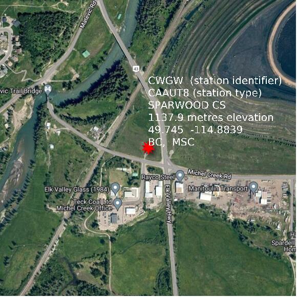 map at zoomlvl 1x1 kilometres for SPARWOOD CS