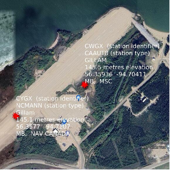 map at zoomlvl 1x1 kilometres for GILLAM