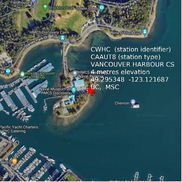 map at zoomlvl 1x1 kilometres for VANCOUVER HARBOUR CS