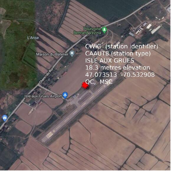 map at zoomlvl 1x1 kilometres for ISLE AUX GRUES