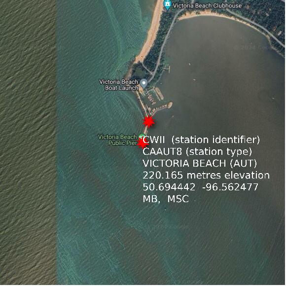 map at zoomlvl 1x1 kilometres for VICTORIA BEACH (AUT)