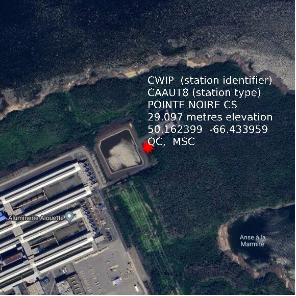 map at zoomlvl 1x1 kilometres for POINTE NOIRE CS