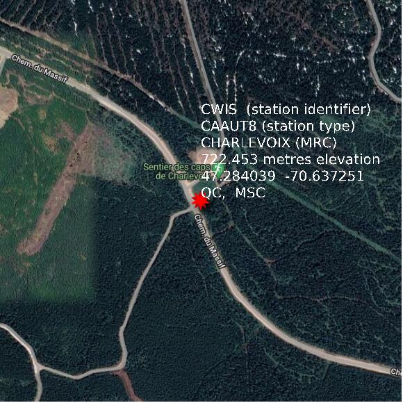 map at zoomlvl 1x1 kilometres for CHARLEVOIX (MRC)