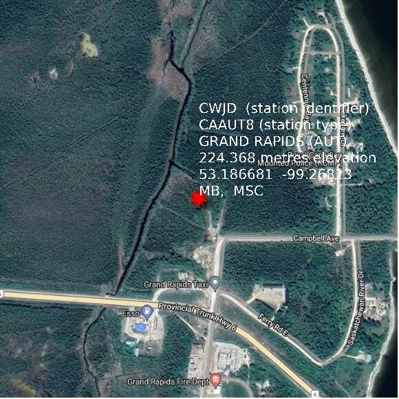 map at zoomlvl 1x1 kilometres for GRAND RAPIDS (AUT)