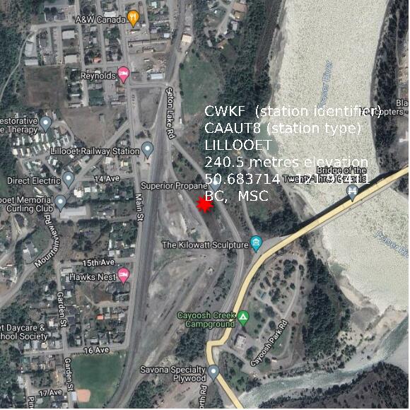 map at zoomlvl 1x1 kilometres for LILLOOET