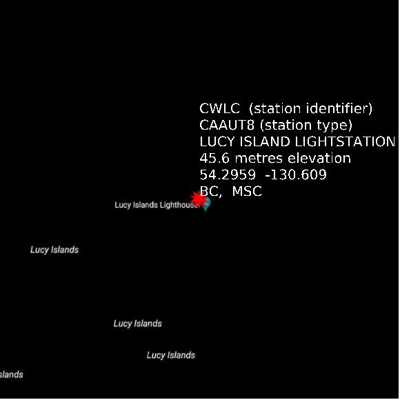 map at zoomlvl 1x1 kilometres for LUCY ISLAND LIGHTSTATION