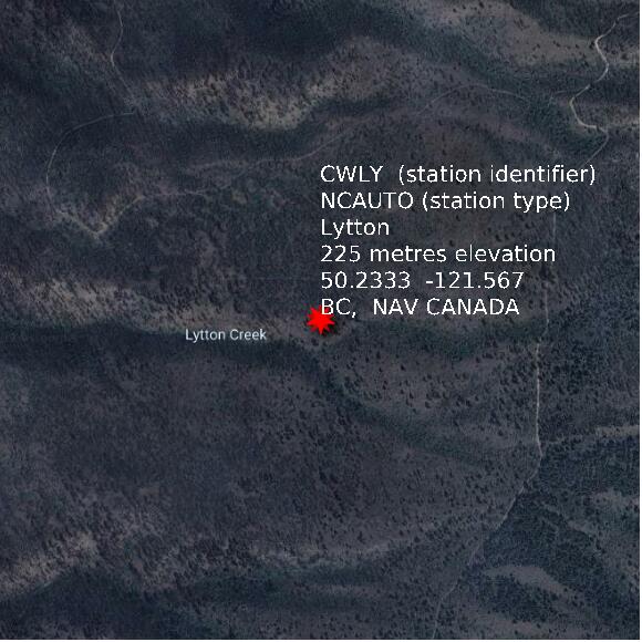 map at zoomlvl 1x1 kilometres for Lytton