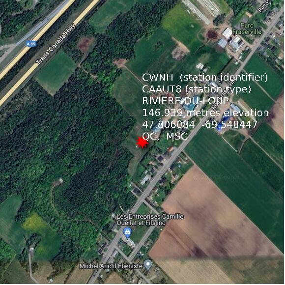 map at zoomlvl 1x1 kilometres for RIVIERE-DU-LOUP
