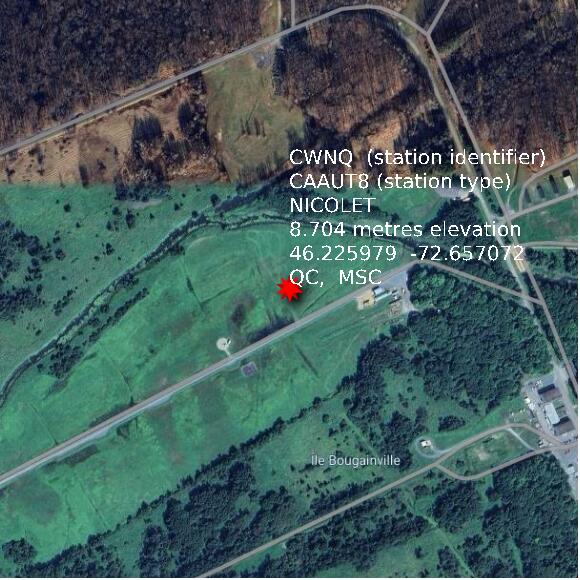 map at zoomlvl 1x1 kilometres for NICOLET