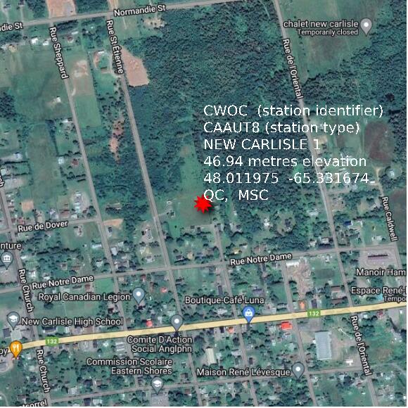 map at zoomlvl 1x1 kilometres for NEW CARLISLE 1