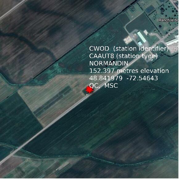 map at zoomlvl 1x1 kilometres for NORMANDIN