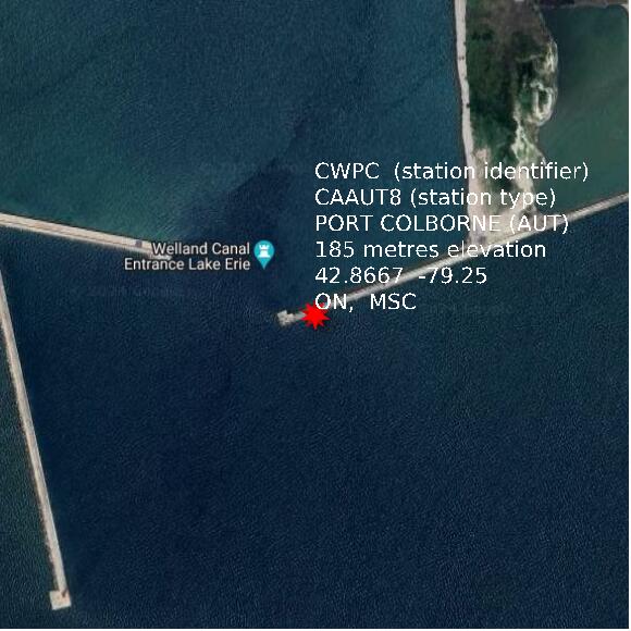 map at zoomlvl 1x1 kilometres for PORT COLBORNE (AUT)