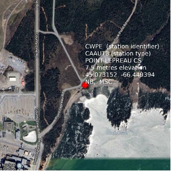 map at zoomlvl 1x1 kilometres for POINT LEPREAU CS