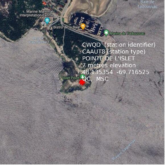 map at zoomlvl 1x1 kilometres for POINTE DE L'ISLET
